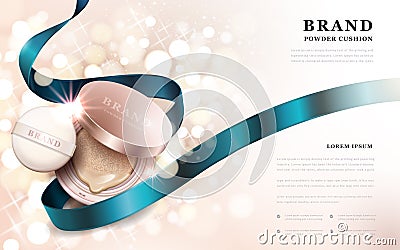 Powder cushion ads Vector Illustration