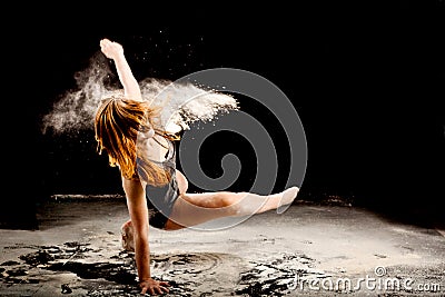 Powder dancer expressive movement Stock Photo