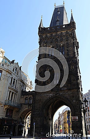 The Powder Gate in Prague Editorial Stock Photo