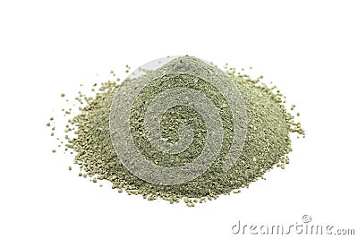 Powder green cosmetic clay Stock Photo