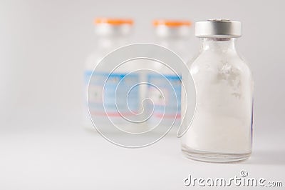 Powder in injection ampule Stock Photo