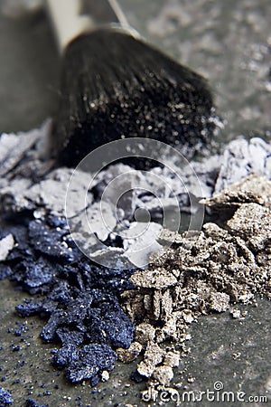 Powder makeup and brush Stock Photo