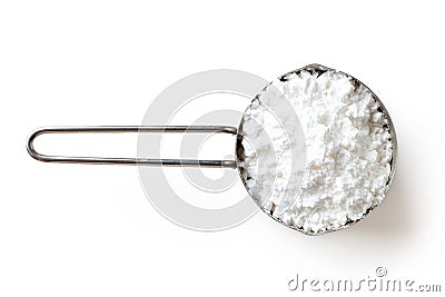 Powder sugar on white background, from above Stock Photo