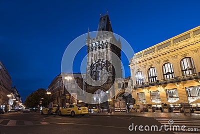 Powder tower gate in Prague Editorial Stock Photo