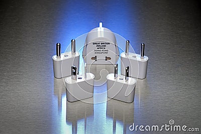 Power adapters for worldwide use Stock Photo