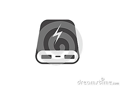 A power bank charger portable icon vector illustration on a white background Vector Illustration