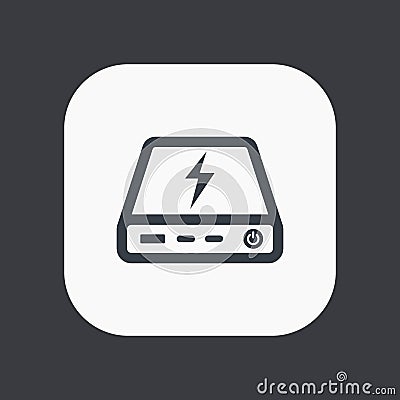 Power bank icon, portable charging device Vector Illustration
