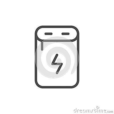 Power bank line outline icon Vector Illustration