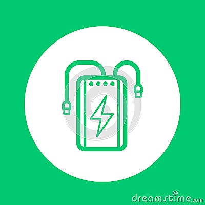 Power bank linear icon, portable charger Vector Illustration