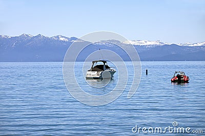 Power boats on lake Tahoe. Stock Photo