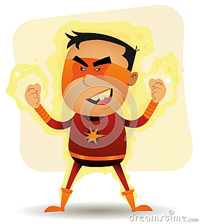 Power Boy - Comic Superhero Vector Illustration