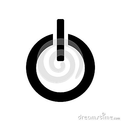 Power button icon vector isolated on white background, Power button sign , black symbols Vector Illustration