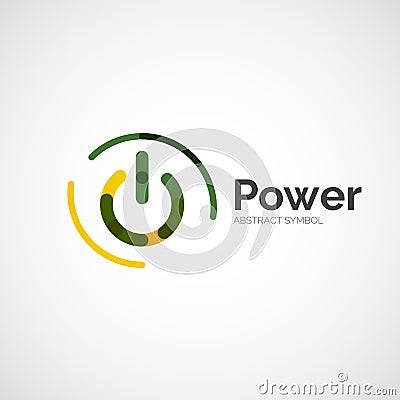 Power button logo design Vector Illustration