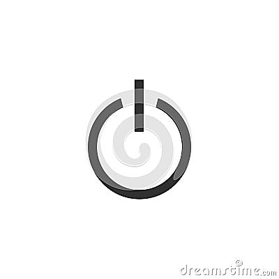Power button. On, off Icon in trendy flat style. Shutdown symbol for your web site design, logo, app, UI. Stock Vector Cartoon Illustration