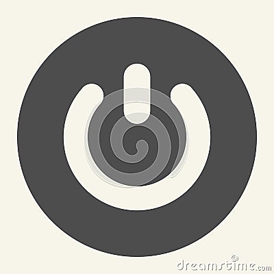 Power button solid icon. Switch vector illustration isolated on white. On off button glyph style design, designed for Vector Illustration