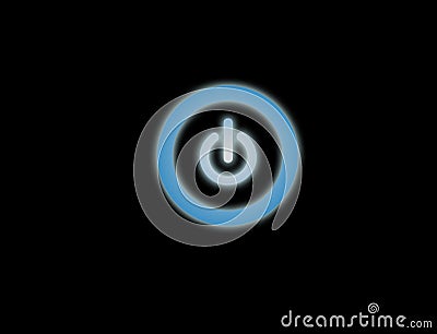 Power button symbol displayed on a futuristic interface - Techno Stock Photo