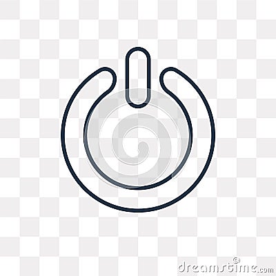 Power button vector icon isolated on transparent background, lin Vector Illustration