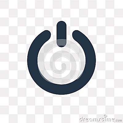 Power button vector icon isolated on transparent background, Pow Vector Illustration