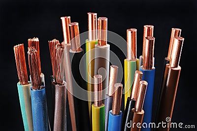 Power cables Stock Photo