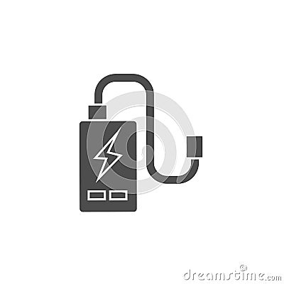 power cell storage battery or portable charger black solid icon vector illustration Vector Illustration