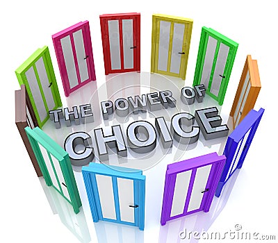 Power of Choice Many Doors Opportunity Decide Best Stock Photo