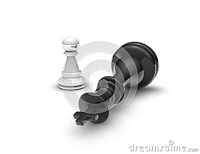 Power concept with chess pawn and ches king. Stock Photo