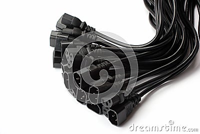 Power cords and couplers Stock Photo