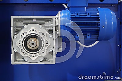 Power electric drive of industrial equipment. Electric motor. Reducer Stock Photo