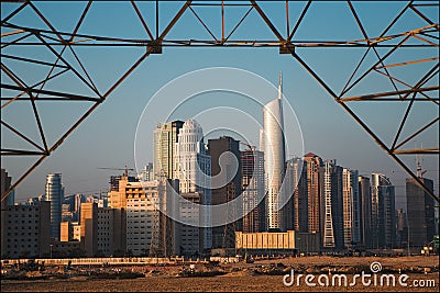 Power engineering Dubai buildings Stock Photo