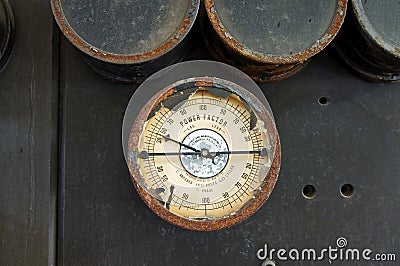 Power Factor Gauge Stock Photo