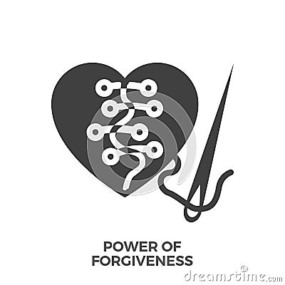 Power of Forgiveness Glyph Vector Icon. Vector Illustration