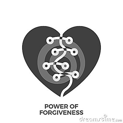 Power of Forgiveness Glyph Vector Icon. Vector Illustration