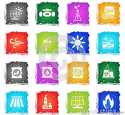 Power generation simply icons Vector Illustration