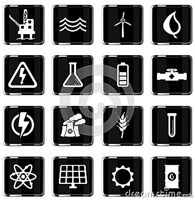 Power generation simply icons Vector Illustration