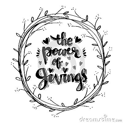 The power of givings. Vector Illustration