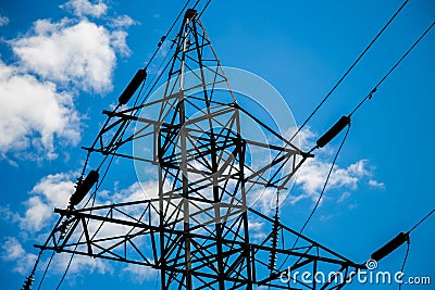 Power grid pylon Stock Photo