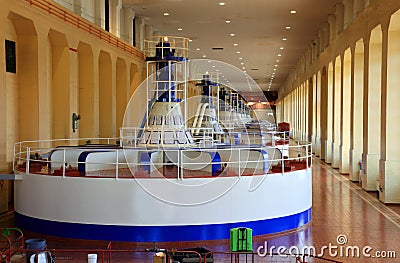 Power house, Turbines generators, OR. Stock Photo