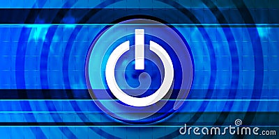 Power icon optimum prime digital smart blue banner background abstract futuristic motion illustration Cartoon Illustration