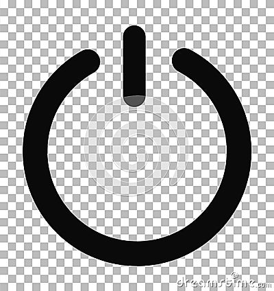 Power icon on trasparent. power symbol. black shut d Stock Photo