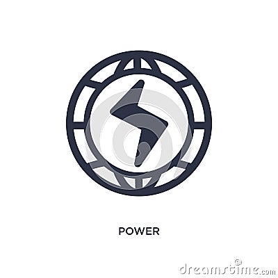 power icon on white background. Simple element illustration from ecology concept Vector Illustration