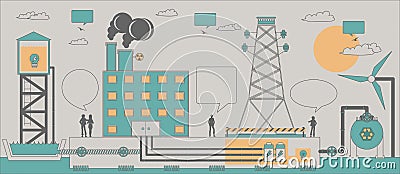 Power industry Vector Illustration