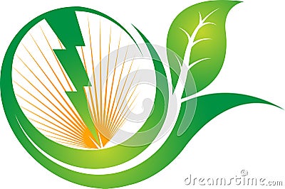 Power leaf logo Vector Illustration