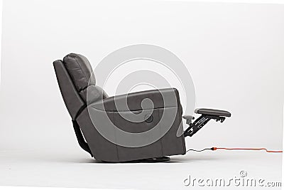 Power Leather Recliner Chair - Image Stock Photo