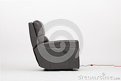 Power Leather Recliner Chair - Image Stock Photo