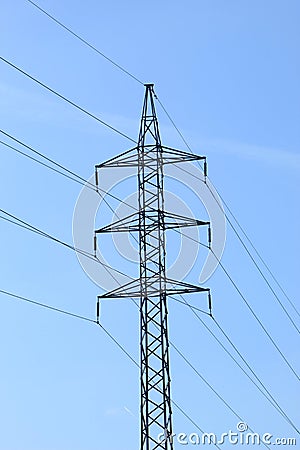 Power line in Pontevedra Stock Photo