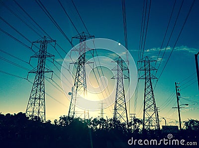 Power Lines Editorial Stock Photo