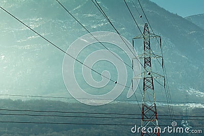 Power lines Stock Photo