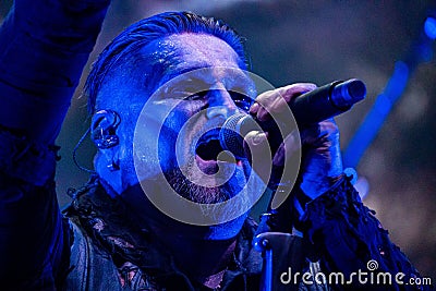 Concert of the german band Powerwolf, in the rock legends festival in Villena, Alicante. Editorial Stock Photo