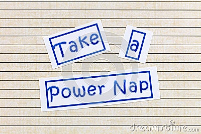 Power nap tired people sleep break restful relax lifestyle Stock Photo