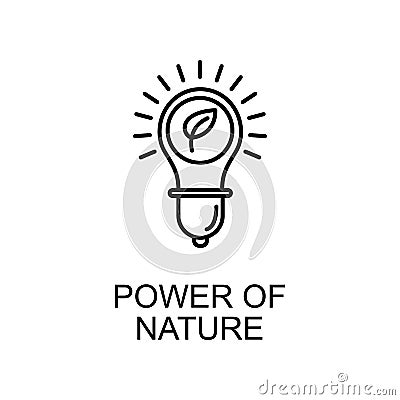 power of nature outline icon. Element of enviroment protection icon with name for mobile concept and web apps. Thin line power of Stock Photo